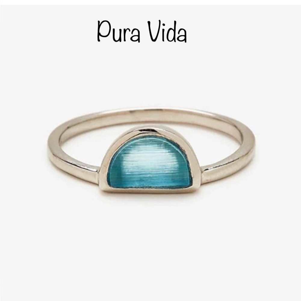 NWT Pura Vida HALF MOON GEMSTONE RING size 10